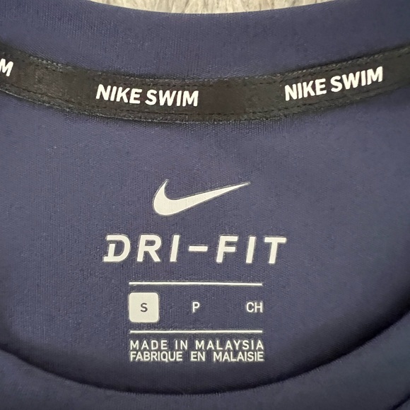 NIKE SWIM Dark Blue DRI FIT Tee - Picture 2 of 4